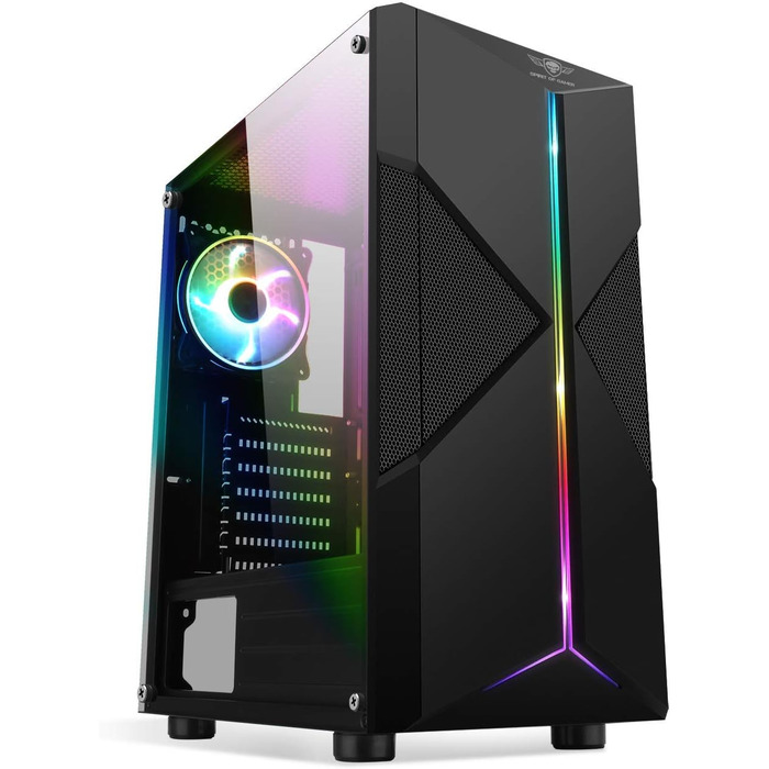 Корпус для ПК SPIRIT OF GAMER Clone III ARGB ATX/mATX/ITX, 4x120мм вентилятори, скляна бічна панель, металева сітка, сталь