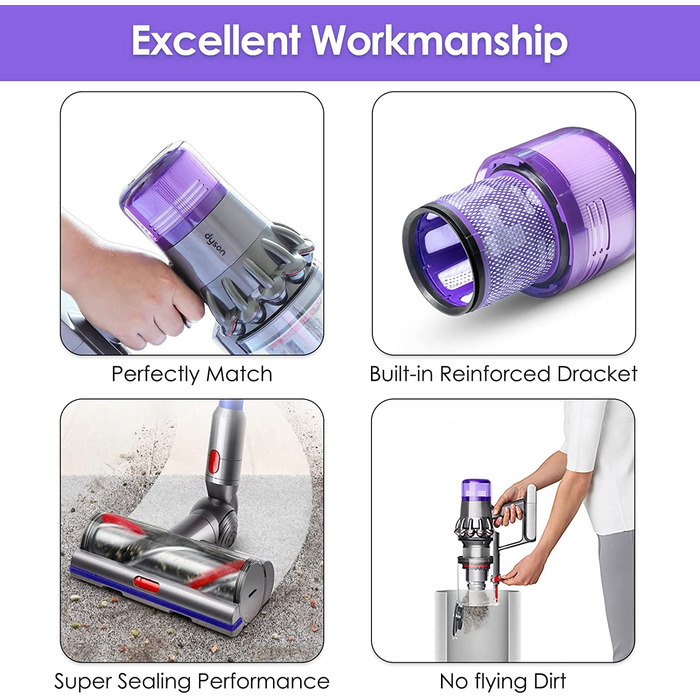 Комплект з 3 фільтрів для пилососа Dyson V11/V15/SV14/SV22, змінні фільтри 970013-02, миючі, багаторазові