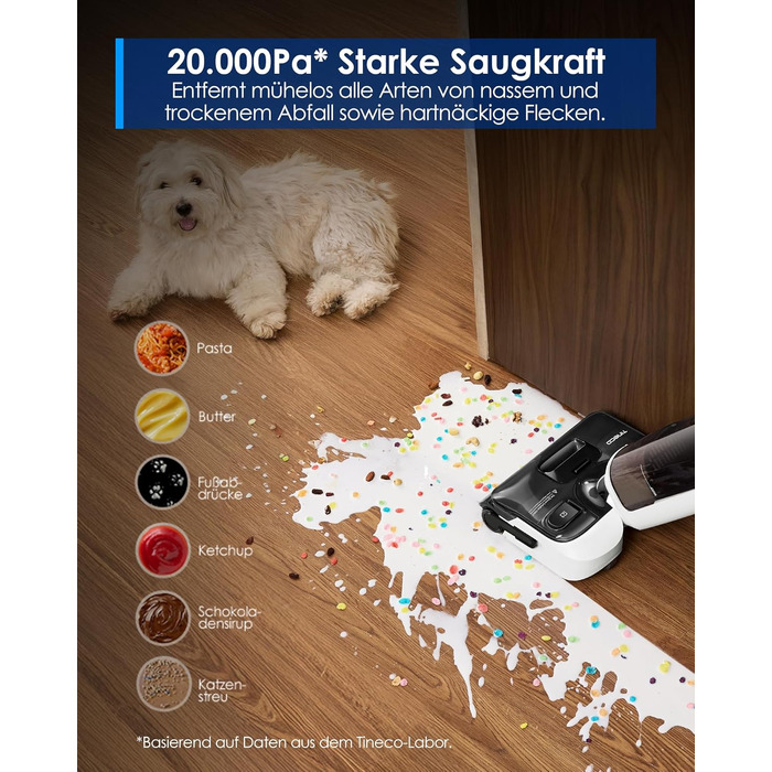 Tineco FLOOR ONE Switch S6 Stretch Breeze: 2-в-1 пилосос для сухого та вологого прибирання з функцією самоочищення та тривалістю роботи 60 хв