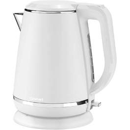 Електрочайник Cuisinart 1,5 л, 3000 Вт, білий, нержавіюча сталь, матова поверхня, швидкий нагрів, бездротовий, для кухні, набір з тостером