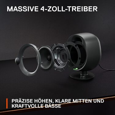 SteelSeries Arena 7 - 2.1-канальна акустична система для геймінгу, чорний, USB, Bluetooth, Aux, оптичний кабель