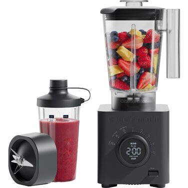 Блендер стаціонарний Chefman Obliterator 1.2л, 1380W, для смузі, льоду, горіхів, з нержавіючою сталлю, функція Auto Blend, пляшка 600мл - Midnight