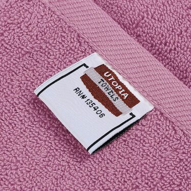 Рушники для ванни Utopia Towels, набір 4 шт, 100% бавовна, 600 г/м², швидковисихаючі, дуже вбираючі, м'які, рожеві, 68.6x137.2 см