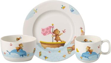 Набір дитячого посуду Villeroy & Boch Happy As A Bear (3 предмети) – білий/кольоровий, преміум-посуд