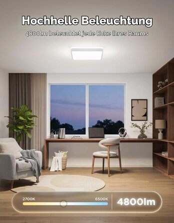 Стельовий світильник Govee RGBICWW Pro LED, 55W, 4800лм, диммований, круглий (45.5 см), розумна підсвітка