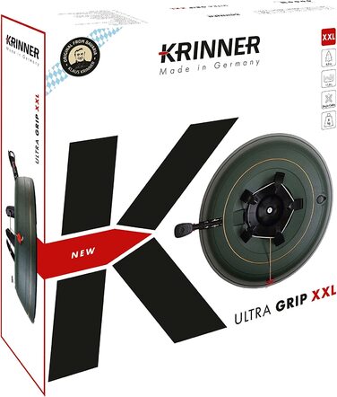 Підставка для ялинки KRINNER Ultra Grip XXL з механізмом Einseiltechnik, педаллю та замком-дзвоном, об'єм 11 л, висота ялинки до 4 м, Made in Germany, зелений матовий колір