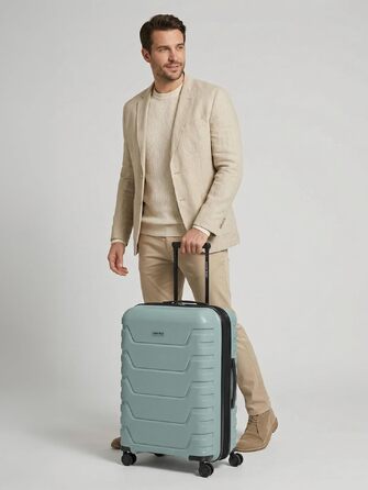 Валіза Smartbox Koffer M розширена 66 см, місткість 71–80 л, легкий дорожній тролей на 4 колесах з поліпропілену, TSA замок, м'ятний колір (Edition 01)
