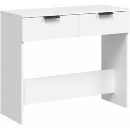 Консольний стіл vidaXL з 2 шухлядами, білий, 90x36x75 см, деревостружковий, для коридору, вітальні, туалетний, приліжковий