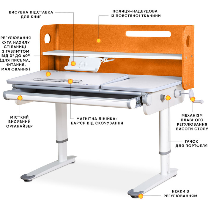 Дитячий стіл Mealux Denver Plus Orange (арт.BD-660 OR Plus)