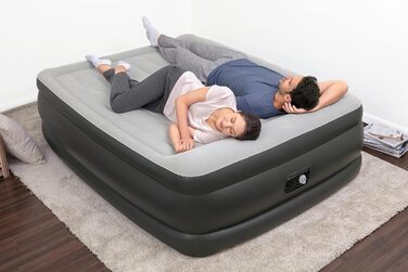 Надувний матрац SleepLux Dream Luxus подвійний з вбудованим насосом, 45.7 см, високий, для гостей, кемпінгу, дому