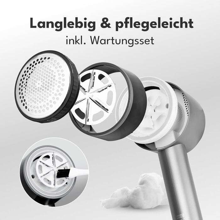 LEBENLANG Преміум електричний видальник ковтунців для одягу 4000mAh з LED-дисплеєм та ліхтариком, 5 режимів, 3.5 год роботи