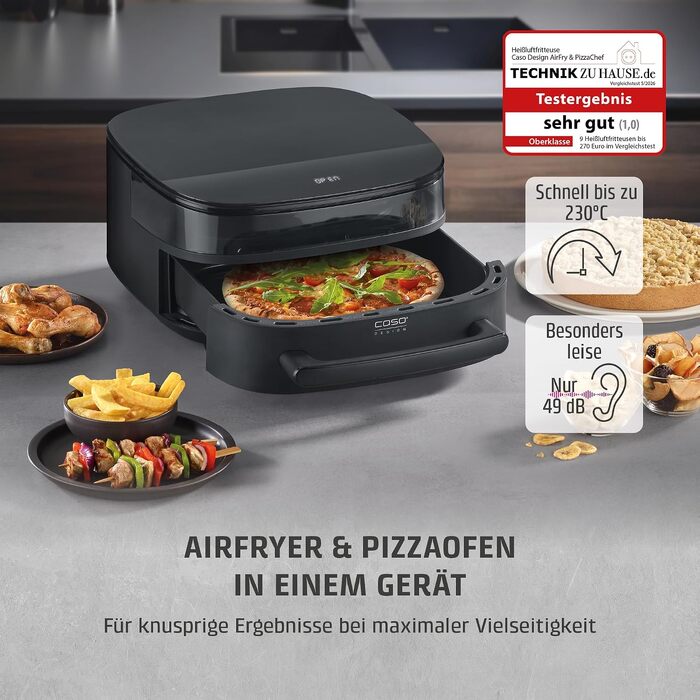 Аерофритюрниця та піца-піч CASO AirFry & PizzaChef з функцією приготування піци