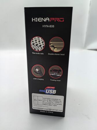 Електробритва HIENA PRO для чоловіків, бездротова, Zero Gap, акумуляторна, дорожній набір, чорне-золото