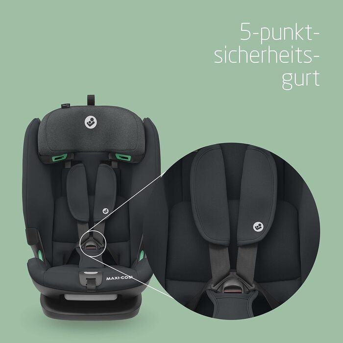Дитяче автокрісло Maxi-Cosi Titan Plus i-Size, 76–150 см, з G-CELL захистом, 4 положення, для дітей 15 місяців–12 років, графіт