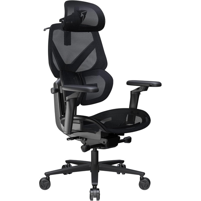 Ігровий крісло ThunderX3 Flex Pro Loft | Ергономічне крісло для офісу та геймінгу з тканини, регулювання 19D, 5D підлокітники, механіка SYNC6, дихаюче (Чорний)