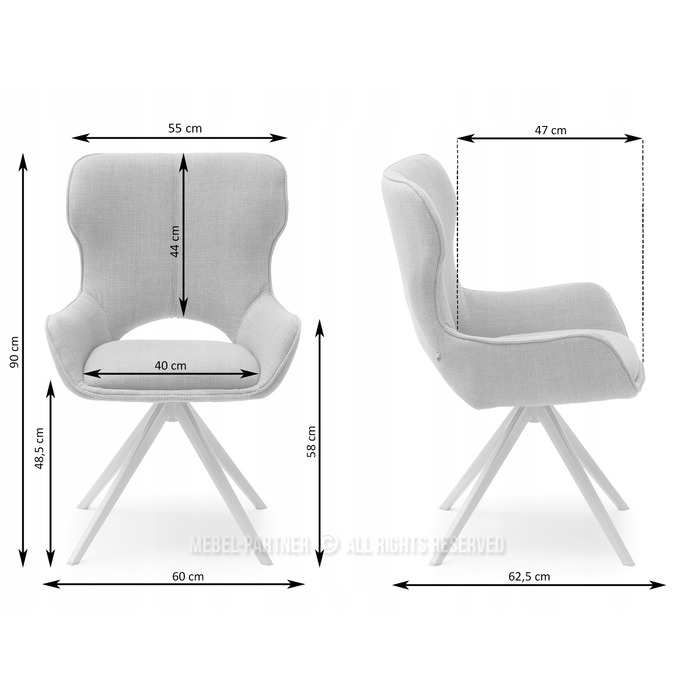 Стілець Mebel-Partner, тканина, бежевий, 1 шт.
