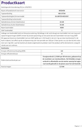 Мобільний кондиціонер MEDION P901 12000 BTU з пультом та Wi-Fi, 3-в-1 (охолодження, осушення, вентиляція), для приміщень до 32 м², білий