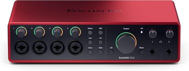 Звукова карта Focusrite Scarlett 4i4 4-го покоління USB: для гітаристів, вокалістів, музикантів - Hi-Fi студійна якість, комплект програмного забезпечення