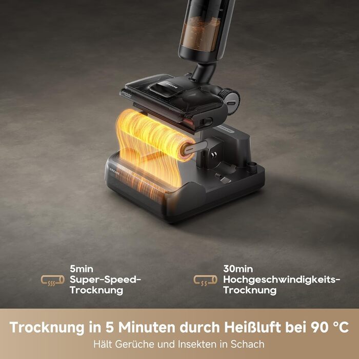 Пилосос Dreame H12 Pro FlexReach: миття та сухе прибирання, гаряче повітряне сушіння 60°C, самоочищення, 16000 Па, подвійне очищення країв, інтелектуальне розпізнавання поверхонь