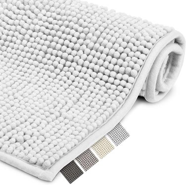 Килимок для ванної Beautissu BeauMare 50x50 см, білий, мікрофібра, нековзний, пухнастий, машинне прання