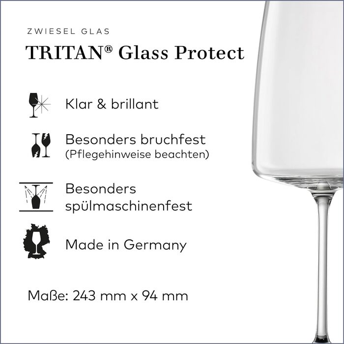 Універсальний келих для вина 0,66 л, набір з 2 штук, Vivid Senses Zwiesel Glas