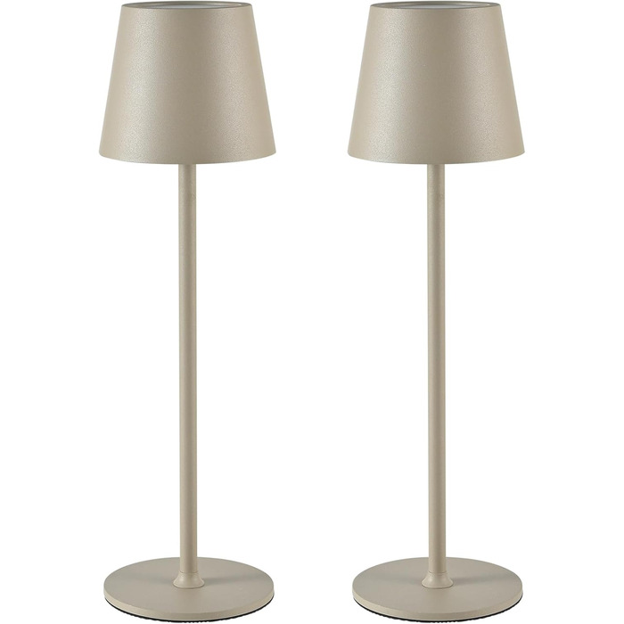 LED акумуляторна настільна лампа Zoeger 2 шт. з димуванням, USB-C, тепле світло 3000K, водонепроникна IP54, для дому та вулиці, алюміній