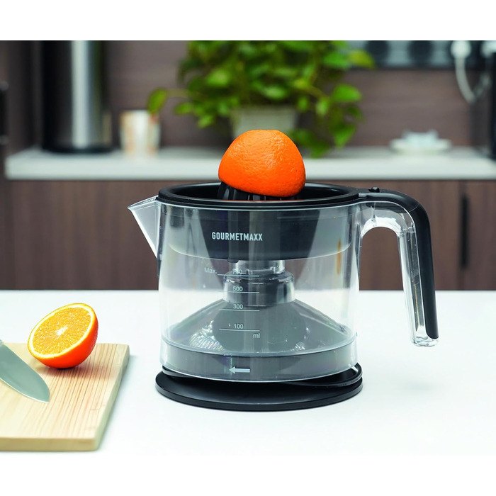 Електрична соковижималка для цитрусових GOURMETmaxx 700 мл | Прес для апельсинів та грейпфрутів | Чорний