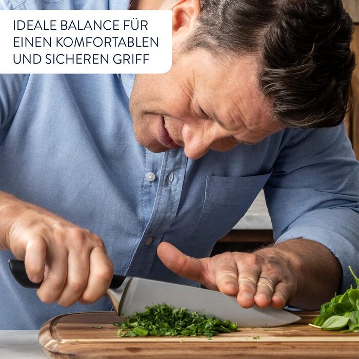 Набір кухонних ножів з підставкою Jamie Oliver by Tefal (5 предметів), сталь, акація, коричневий, K267S556