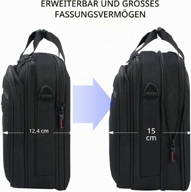 Сумка для ноутбука VANKEAN Premium Briefcase, захисний чохол для ноутбука до 15.6 дюймів (Чорний/Червоний)