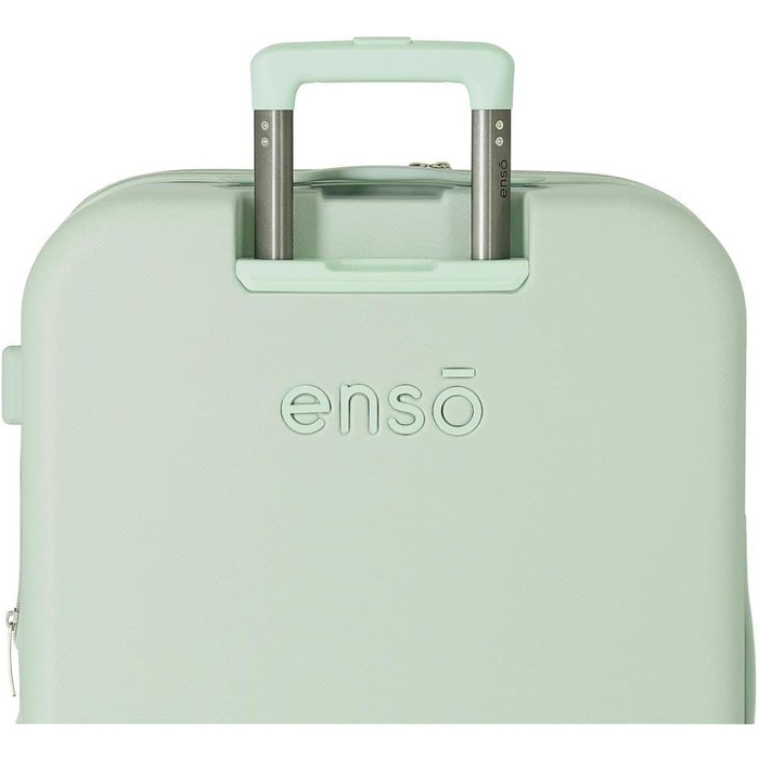 Кабінний чемодан Enso Annie Green 40x55x20 см, жорсткий ABS, TSA-замок, 37 л, 4 подвійні колеса, м'ятний, ручна поклажа