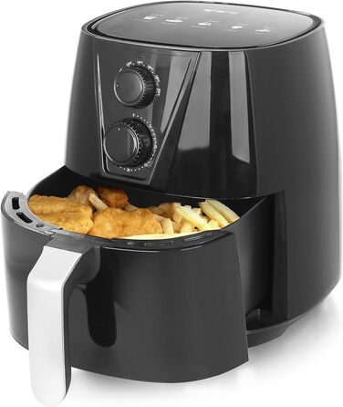Фритюрниця Emerio AF-126667 SmartFryer, аерофритюрниця без олії, 3.8 л, 1450 Вт, швидке нагрівання, BPA-free, Cool Touch, чорна