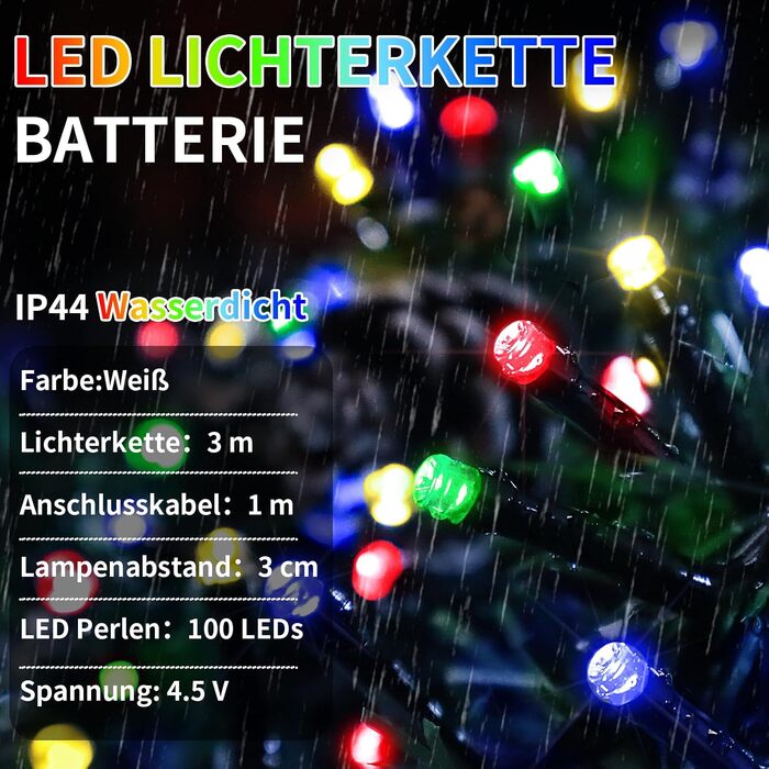 Світлодіодна гірлянда 30м 1000 LED для вулиці та дому, водонепроникна з пультом та таймером, 8 режимів роботи, багатоколірна (на батарейках)