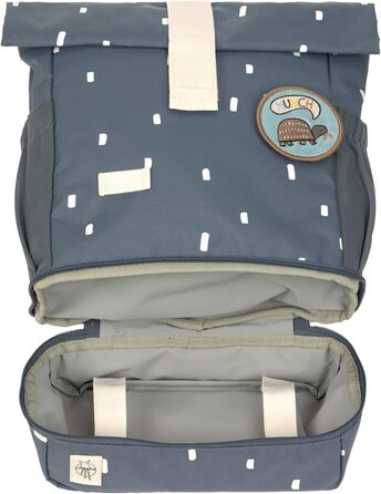 Дитячий рюкзак LÄSSIG Rolltop, водонепроникний, 11 л, темно-синій, з нагрудним ременем, Happy Prints