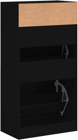 vidaXL Шафа для взуття чорна 60x34x116 см, ДСП