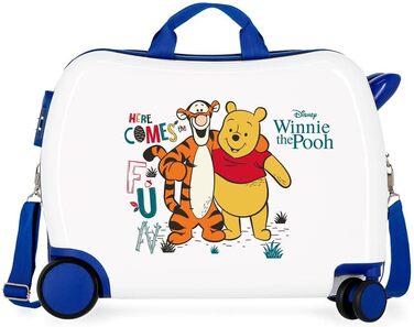 Дитяча валіза Disney Вінні-Пух, біла, 50x39x20 см, міцний пластик, кодовий замок, 34 л, 1,8 кг, 4 колеса