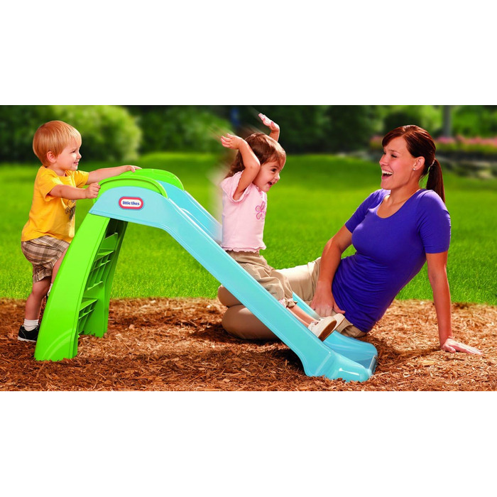 Дитячий гірочка Little Tikes First Slide - ігровий набір для дому та саду, безпечний та міцний, для дітей від 18 місяців (зелено-блакитний)