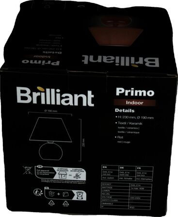 Настільна лампа Brilliant Primo червона, арт. 61047/01