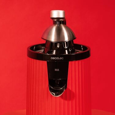 Соковижималка для цитрусових Cecotec Xqueeze RetroJuice 600 Red (600 Вт, нержавіюча сталь, червона)