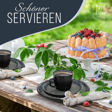 Набір керамограніту на 6 персон, 24 предмети, чорний/сірий Ibiza Pure Living