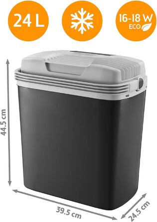 Автомобільний холодильник/термос First Austria 24L з USB-C PD 3.0 (52W) - для авто та кемпінгу, чорний/сірий