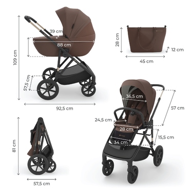 Дитячий візок Kinderkraft PRIME 3 3в1 2026 VELVET MOCCA