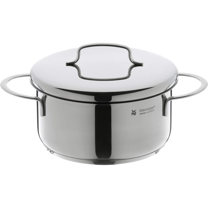 Ковш WMF Mini з кришкою 16 см, нержавіюча сталь Cromargan, для індукції, об'єм 1,5 л, штабельний