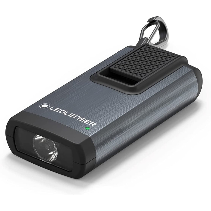 Ліхтарик-брелок Ledlenser K6R, 400 люмен, акумуляторний, USB-A, з червоним світлом, сірий