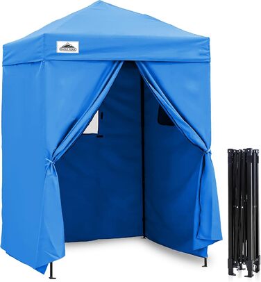 Розкладана переодягальня Eagle Peak Flex Ultra Compact - 1.2 x 1.2 м (5x5 ft), для басейну, фотосесій, кемпінгу, біла/світло-блакитна