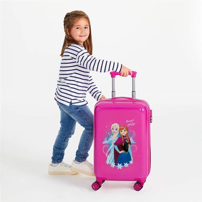 Дитяча валіза Disney Frozen, рожевий, 37x55x20 см, ABS, замок, 32 л, 2,5 кг, 4 колеса, ручна поклажа