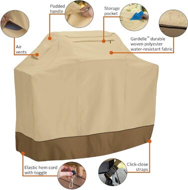 Чохол для гриля Classic Accessories Veranda, водонепроникний, для малих BBQ-грилів, 97x56x112 см, колір Pebble/Bark/Earth