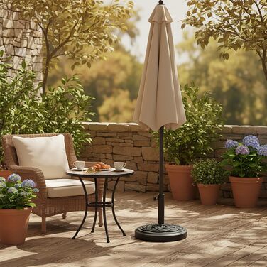 Підставка для парасольок Relaxdays Sonnenschirm, Ø 45 см, для стійки 34-48 мм, вінтажний стиль, чорно-зелена