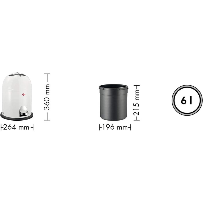 Смітник WESCO Mini Master 6 л, нержавіюча сталь