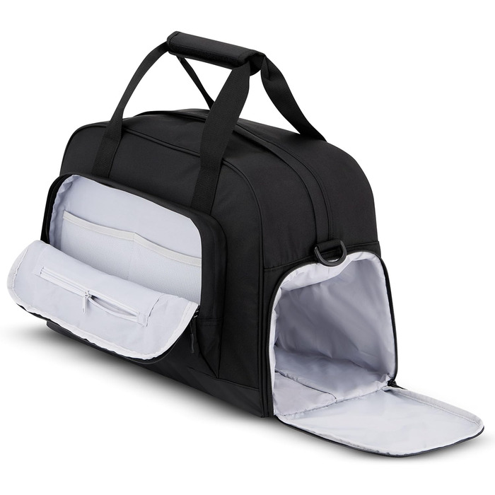 Larkson Weekender Finja Large чорна стильна дорожня сумка з відділенням для взуття, ручна поклажа, водостійка, з переробленого PET, для жінок і чоловіків