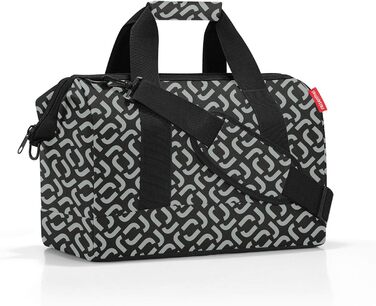 Сумка Reisenthel Allrounder M Signature Black, універсальна, чорна з квітковим принтом, середній розмір